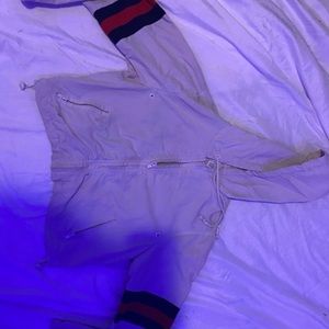 white crop top zip up